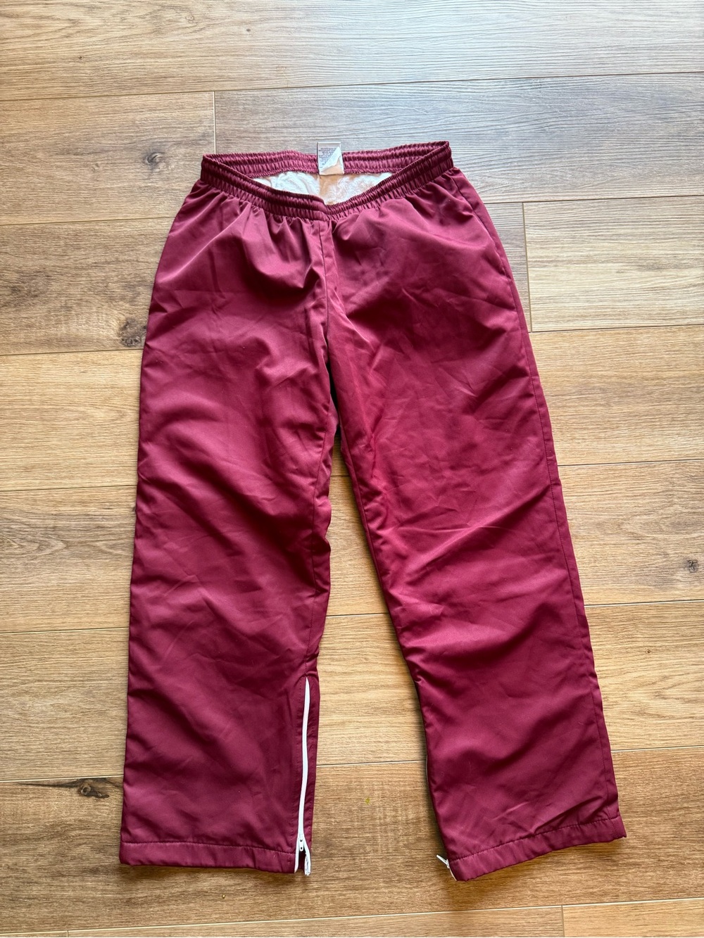 Varsity Maroon Track Pants with Side Zips